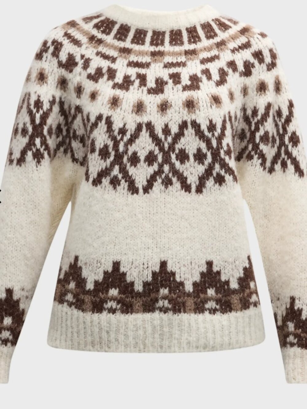 FRAME NWT NEW WHITE ALPACA BLEND FAIR ISLE SWEATER JUMPER SIZE L